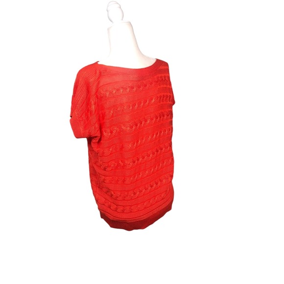 Ralph Lauren Sweater Womens S Orange Cable Knit Pullover  Basic Crew Preppy - Picture 3 of 9